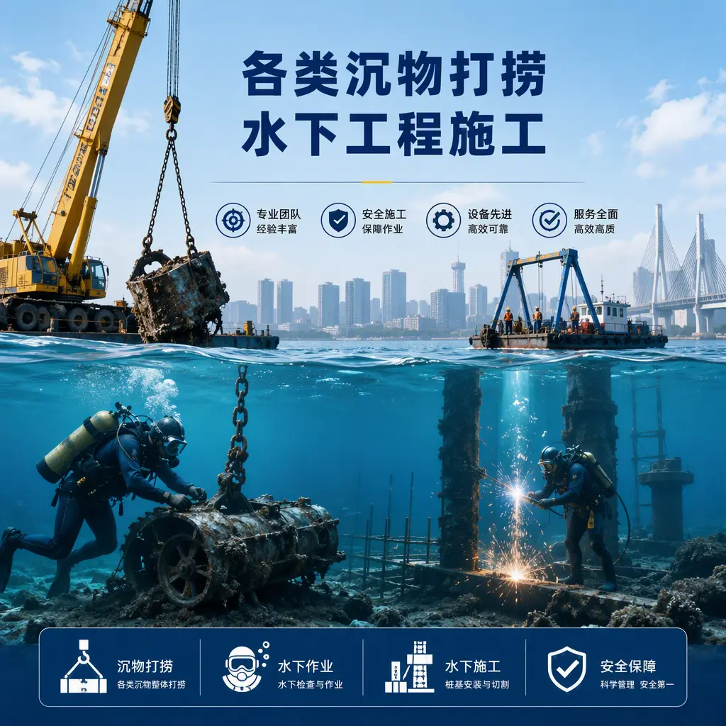 山亭各类沉物打捞，水下工程施工