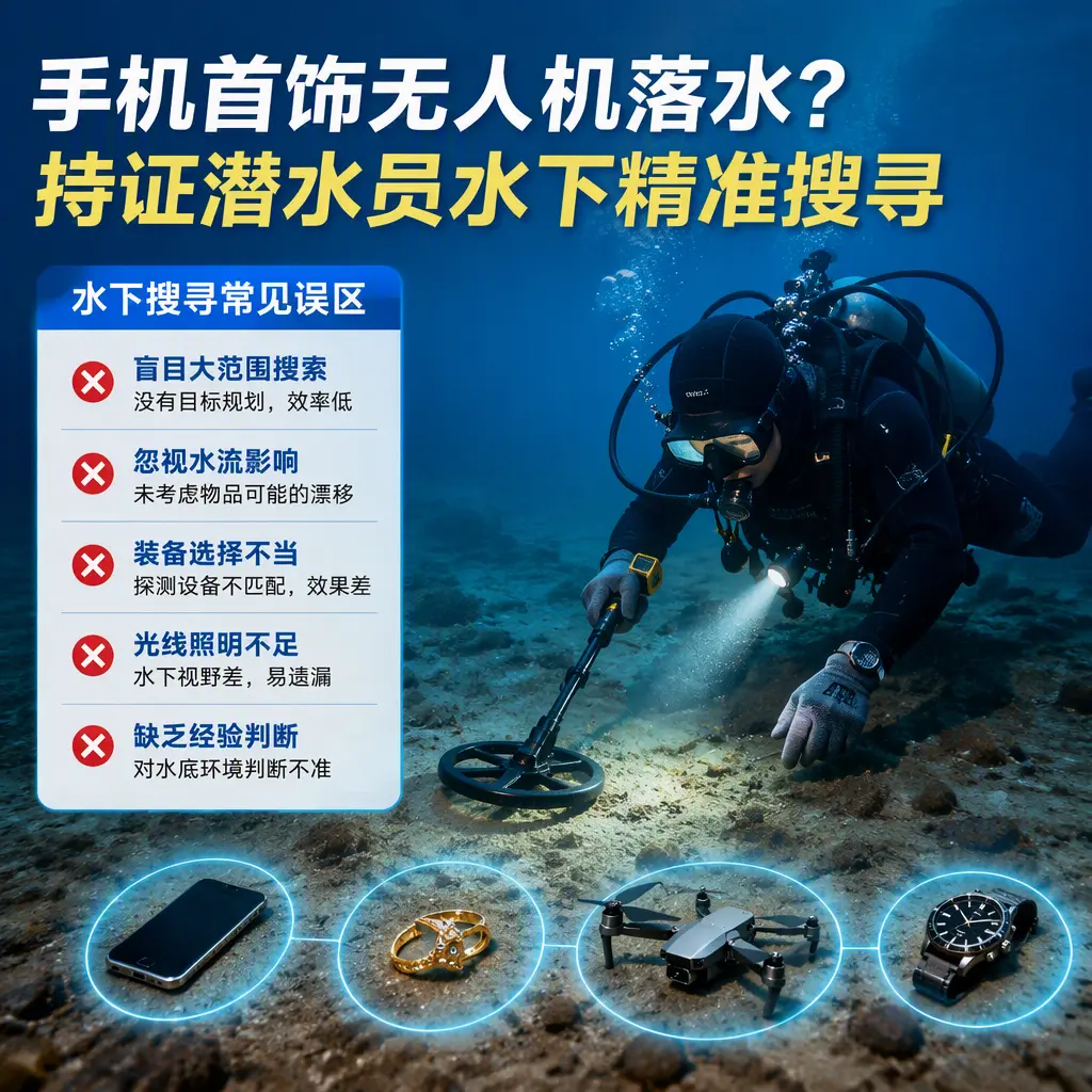 手机首饰无人机落水？山亭持证潜水员水下精准搜寻